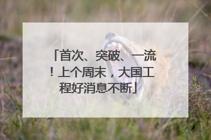 首次、突破、一流！上个周末，大国工程好消息不断